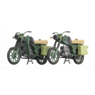 Fischer-modell Kres 10271 2x MZ TS 250 NVA, Komplettmodelle  Maßstab 1:87