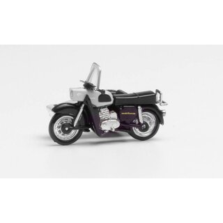 Herpa 053433-006 MZ 250 mit Beiwagen, silber / schwarz  Maßstab 1:87