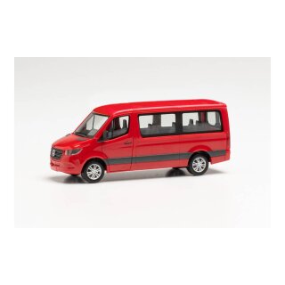 *Herpa 096478 MB Sprinter `18 Bus FD, rot  Maßstab 1:87