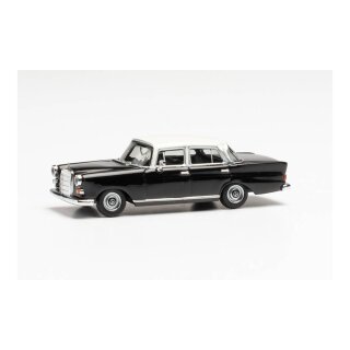 *Herpa 430739-002 Mercedes Benz  200 Heckflosse, schwarz/weiß  Maßstab 1:87