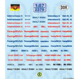 TL Decals 2379 Tankfahrzeuge  Maßstab  1:87