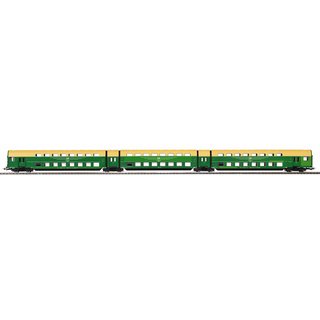 Piko 53123 Spur H0 Doppelstock-Gliederzug DGBgq, 3teilig, DR, Ep. IV mit Ausbesserungsstellen