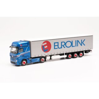 Herpa 314855 MB Actros GSp´18 Gardinenplanen-Sattelzug, Eurolink (S)  Maßstab 1:87