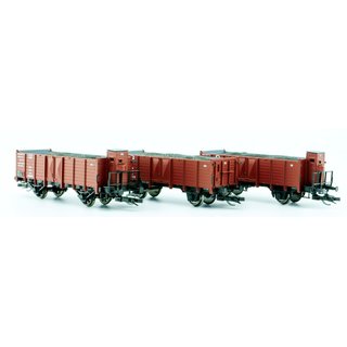 Hädl 115540 3er Set offene Güterwagen mit Kohleladung, KPEV, Ep.I Spur TT