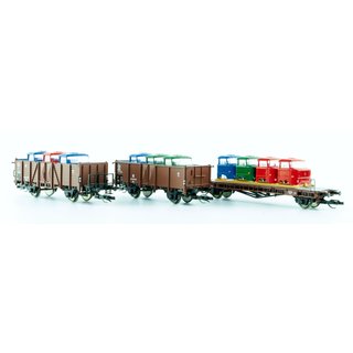 Hädl 115513 3er Set offene Güterwagen mit W50-Kabinen, DR, Ep.III  Spur TT