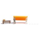 Busch 1821 Marktstand Aufbau Spur H0
