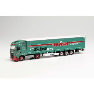 Herpa 314947 Iveco S-Way LNG Gardinenplanen-Sattelzug 15m, Wildt  Maßstab 1:87