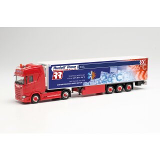 Herpa 315005 Scania CS 20 HD Kühlkoffer-Sattelzug, Sped. Rose/Trucker Babe Manu Maßstab 1:87