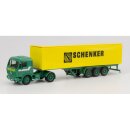 Herpa 310949 MB S Koffer-Sattelzug, Schenker...