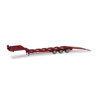 Herpa 076371-008 Semitieflader mit Rampen 3-achs, weinrot  Maßstab 1:87