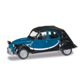 *Herpa 020817-006 Citroen 2 CV Charleston, blau/schwarz  Maßstab 1:87