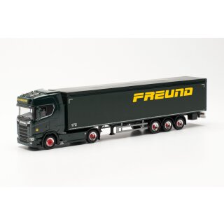 Herpa 315173 Scania CS20 HD Schubboden-Sattelzug, Spedition Freund  Maßstab 1:87