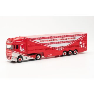 *Herpa 315449 DAF XF SSC Viehtransporter-Sattelzug, Thomas Werner  Maßstab 1:87