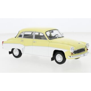 WhiteBox WB124144  Wartburg 312, hellgelb/weiß, 1965  Maßstab: 1:24