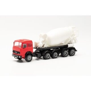 Herpa 315630 Iveco Unic Betonmischer-Sattelzug, rot/weiß  Maßstab 1:87
