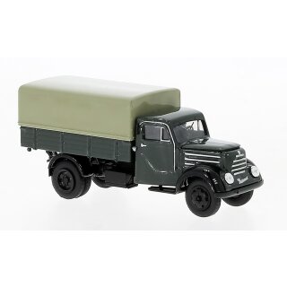 Brekina 30721 Robur Garant Pritsche/Plane, dunkelgrün, 1953 Maßstab: 1:87