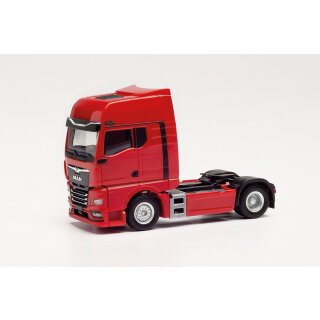 *Herpa 315869 MAN TGX GX Zugmaschine mit Spiegelkameras, rot  Maßstab 1:87