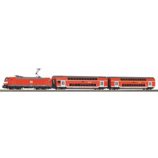 Piko 59102 Spur H0 PIKO SmartControl WLAN Set mit Bettungsgleis, DB AG, Ep. VI Doppelstockpersonenzug