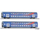 Tillig 01065 2er Set Doppelstockwagen, SRI, Ep.VI  Spur TT
