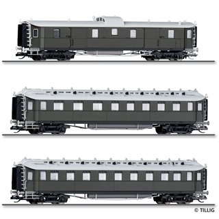 Tillig 01070 3er Set Reisezugwagenset, Preußischer Schnellzug, KPEV, Ep.I  Spur TT