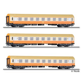 Tillig 01804 3er Set Personenwagen, Städteexpress, DR, Ep.IV  Spur TT