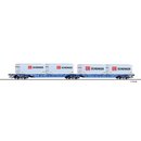 Tillig 18035 Doppeltragwagen Sggmrs 714, DBAG mit 4...