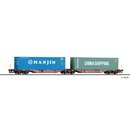 Tillig 18072 Containertragwagen Sggmrss, SNCB beladen mit...