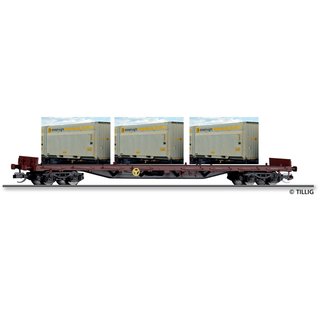 Tillig 18137 Tragwagen DBAG, beladen mit Innofreight WoodTainer XXL, Ep.V