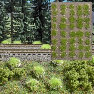 Busch 3551 Grasbüschel mit Steinen Frühling, 40 Stück