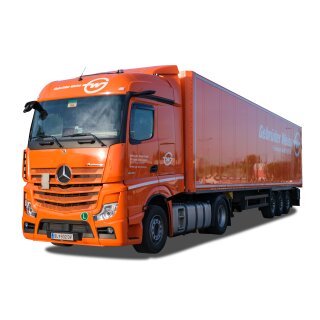 Herpa 953290 Mercedes Benz Actros´18 BS Gardinenplanen-Sattelzug, Gebrüder Weis  Maßstab: 1:87