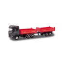Herpa 952927 Scania CR Tandem-Baukipper-Hängerzug,...