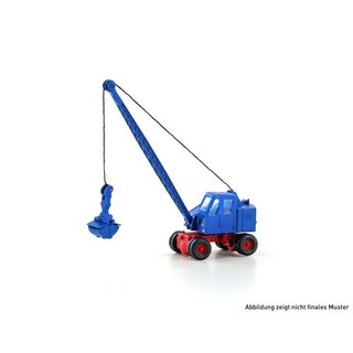 Minis LC4701 Fuchs F 301 Bagger, Gittermast mit Schaufel, BLAU/ROT  Spur N