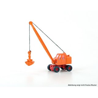 Minis LC4703 Fuchs F 301 Bagger, Gittermast mi Schaufel, orange/rot  Spur N