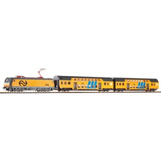 Piko 96975 Spur H0 Start-Set Personenzug BR 185 mit zwei Doppelstocksitzwagen NS