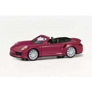 Herpa 038928-002 Porsche 911 Turbo Cabrio, rubinrot metallic  Maßstab 1:87