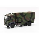 Herpa 746991 MB Arocs 6x6 Pritsche/Plane, Bundeswehr,...