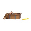 Busch 1832 Gartenpool mit Familie  Spur H0