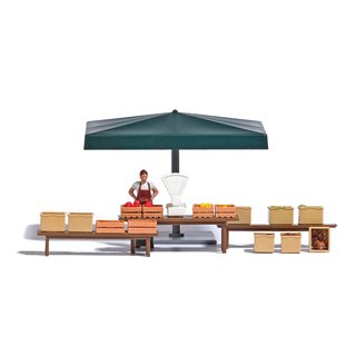 Busch 7915 A-Set: Marktstand Gemüse  Spur H0