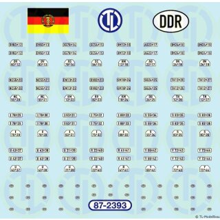TL Decals 2393  DDR Kfz.-Kennzeichen bis 1976  Maßstab 1:87