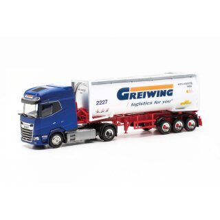 Herpa 315821 DAF XG+ Drucksilo-Sattelzug, Greiwing  Maßstab 1:87