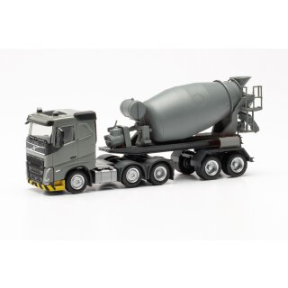 Herpa 316224 Volvo FH Gl. FD 2020 6x2 Betonmischer-Sattelzug 3a/2a, grau/gelb  Maßstab 1:87