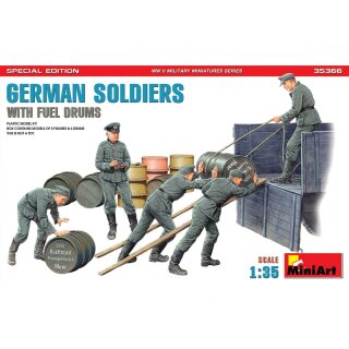 MiniArt 550035366 Maßstab: 1:35 Fig. Soldaten m. Kraftstofffässer (5)