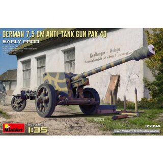 MiniArt 550035394 Maßstab: 1:35 Dt. 7,5cm PaK 40 Frühe Produktion