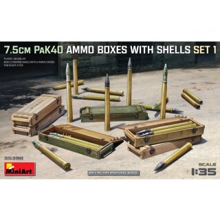 MiniArt 550035398 Maßstab: 1:35 Dt. 7,5cm PaK40 Munitionski. Set 1