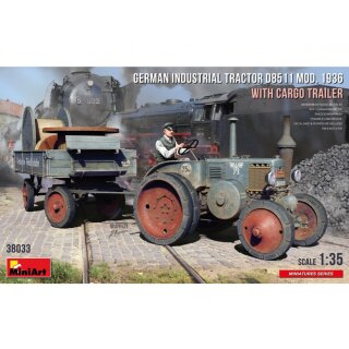 MiniArt 550038033 Maßstab: 1:35 Dt. In. Traktor D8511 mit Anhänger (1)