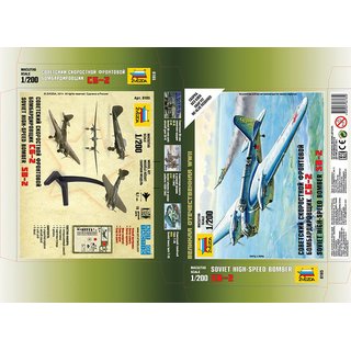 Zvezda 926185 1/200 Flugzeug SB-2, Snap Kit