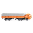 Wiking 095611 Magirus Pritschensattelzug, orange...