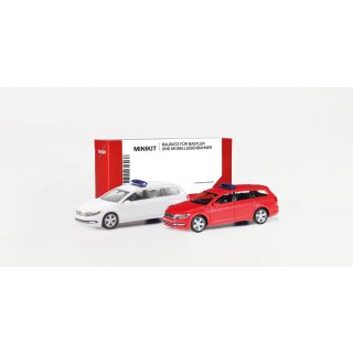 Herpa 013772-002 MiKi  2x VW Passat Variant mit Warnbalken  Maßstab 1:87