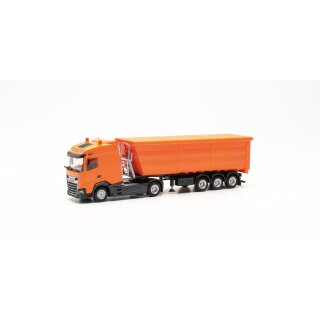 Herpa 316941 DAF XG Stahlrundmulden-Sattelzug, kommunalorange  Maßstab 1:87