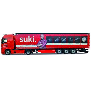 Herpa 941105 Mercedes Benz Actros L Gardinenplanen-Sattelzug, suki/Justen Maßstab: 1:87